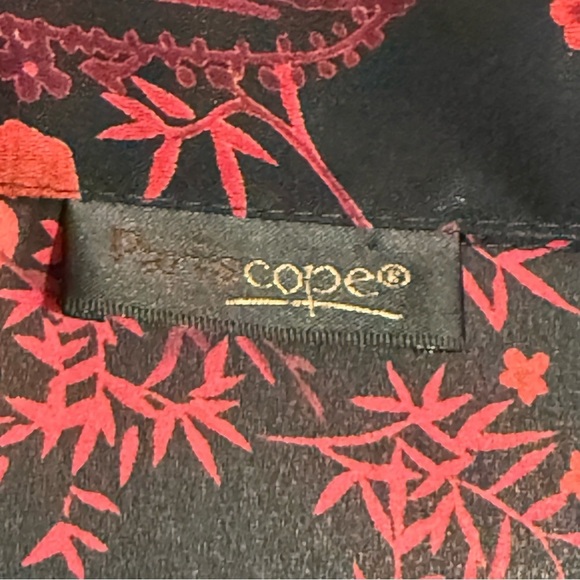 Pariscope women’s black red floral paisley long sleeves button up shirt fairy - Picture 6 of 11